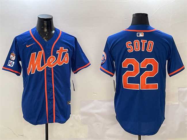 Mens New York Mets #22 Juan Soto Royal 2025 Spring Training Alternate Limited Stitched Jersey